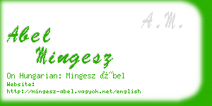 abel mingesz business card